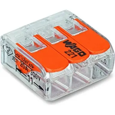 Wago 221-413 lasklem 3-voudig 0.2 - 4 mm² met hevel 50 stuks