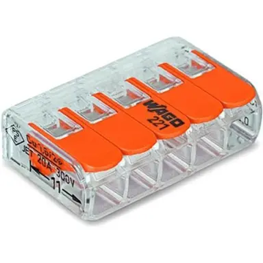 Wago 221-415 lasklem 5-voudig 0.2 - 4 mm² met hevel 25 stuks