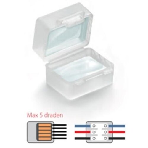 Raytech GEL BOX 6 klemmenkast voor 5 geleiders van 1,5 mm² met flexibele gel
