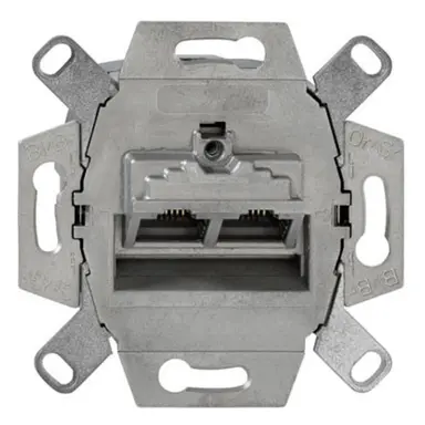 Rutenbeck 138104070 universele RJ45 data wandcontactdoos modular jack 2-voudig inbouw CAT5/6E