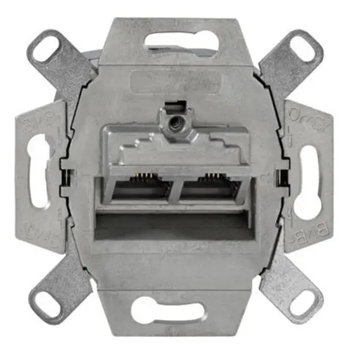 Rutenbeck 138104070 universele RJ45 data wandcontactdoos modular jack 2-voudig inbouw CAT5/6E