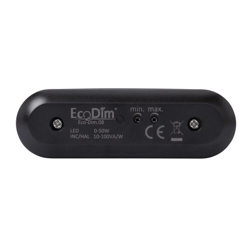 EcoDim ECO-DIM.08 B snoerdimmer LED 0 - 50 Watt zwart