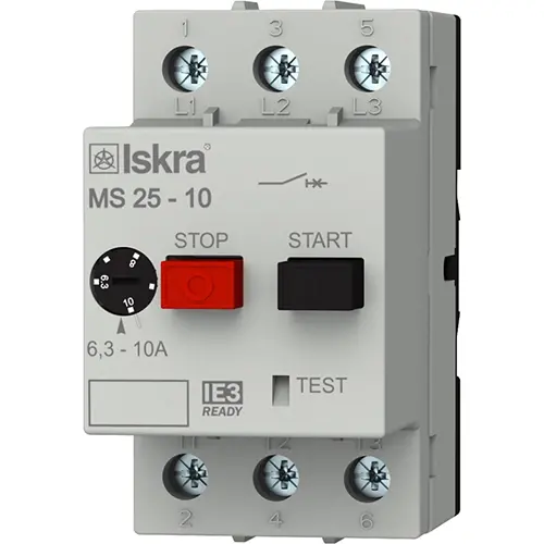 Iskra MS25 10 motorbeveiligingsschakelaar MS25 6,30-10A 3P