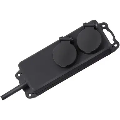 Brennenstuhl 1159930 stekkerdoos RA 2-voudig met klapdeksel 2 meter IP44 zwart