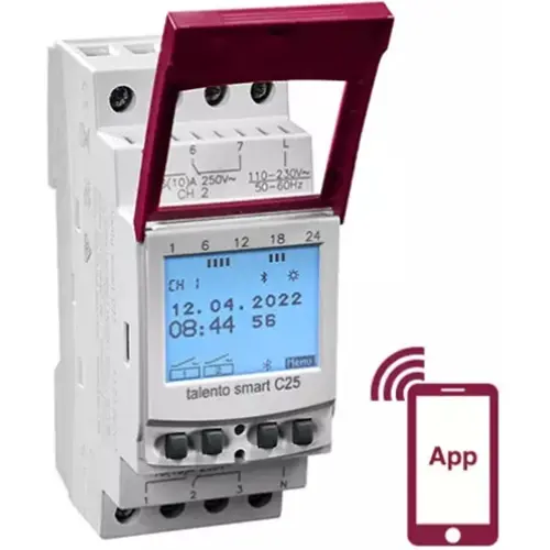 Grasslin G43.03.0003.1 digitale schakelklok 2-kanalen 24V ASTRO dag-week programma Talento Smart C25 24V DIN-rail