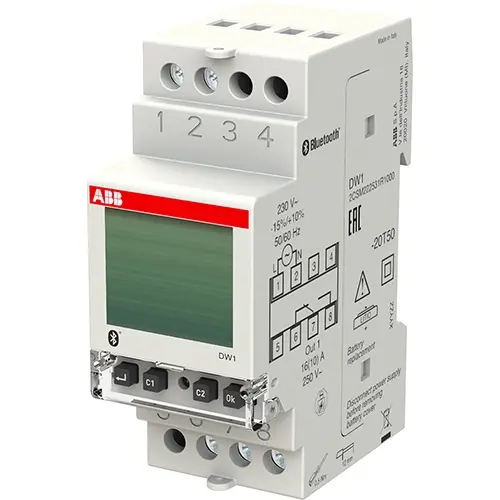 ABB DW1 schakelklok digitaal 1-kanaal DIN-rail timer wekelijks Bluetooth