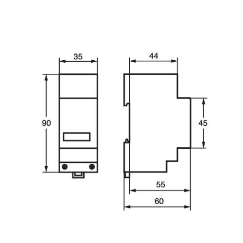 Muller 70.29 230 urenteller analoog 230V 50-60Hz 2TE Din-rail zwart BW70.29