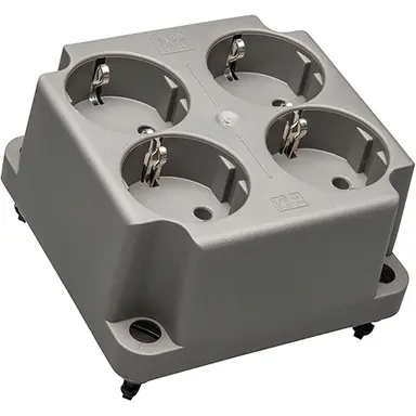 ABB Haf 3640W4 S deksel met viervoudige randaarde wandcontactdoos grijs gerecycled kunststof