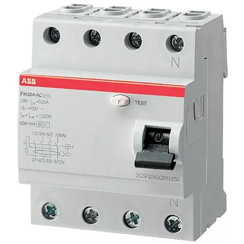 ABB FH 204 A 63/0,03 aardlekschakelaar 63A CB 4-polig 30mA FH204A63/0.03