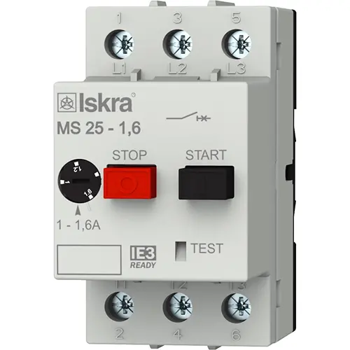 Iskra MS25 1.6 motorbeveiligingsschakelaar MS25 1,0 - 1,60A 3P