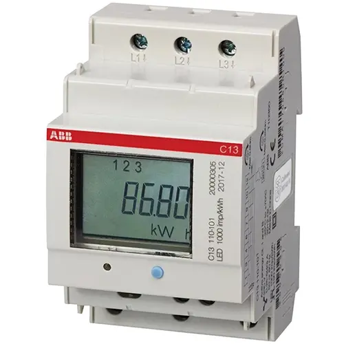 ABB C13 110-101 elektriciteitsmeter geijkt System pro compact C-serie 3x230/400Vac S0 -pulse of alarm