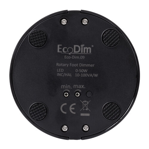 EcoDim ECO-DIM.09 B LED vloerdimmer 0 - 50 Watt zwart