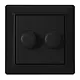 EcoDim ED-10005B duo dimmerknop passend voor Gira Systeem 55 en JUNG A-Range zwart mat
