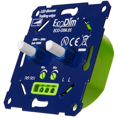 EcoDim ECO-DIM.05 duo dimmer voor LED RC 2x 0 - 100 Watt