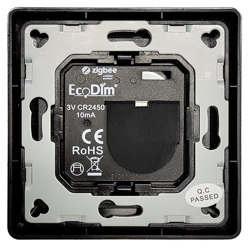 EcoDim ED-10011 Zigbee draadloze schakelaar voor 1 groep compleet zwart