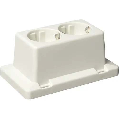 ABB Haf 3611W2 S lasdoos-deksel met 2-voudig randaarde wandcontactdoos gerecycled kunststof