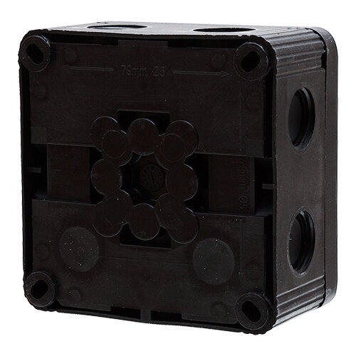 Wiska 407 3 ZW kabeldoos 95x95x60mm 7-invoeren + 3x wartel M20x1.5 IP67 zwart