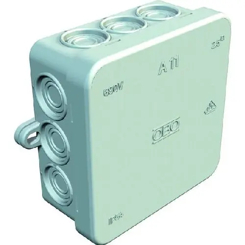 OBO A 11 HF RW kabeldoos 85x85x40mm met klemdeksel IP55 wit binnen-toepassing