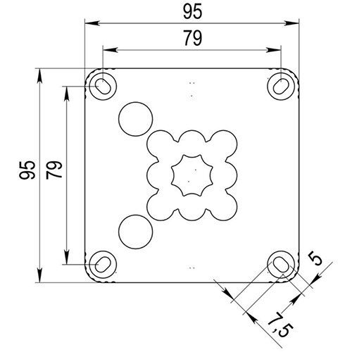 Wiska 407 3 WT kabeldoos 95x95x60mm 7-invoeren + 3x wartel M20x1.5 IP67 wit