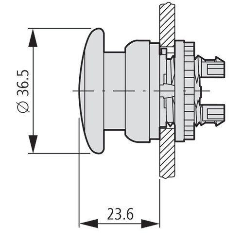 Eaton M22-DP-G paddestoeldrukknop terugverend RMQ-Titan groen