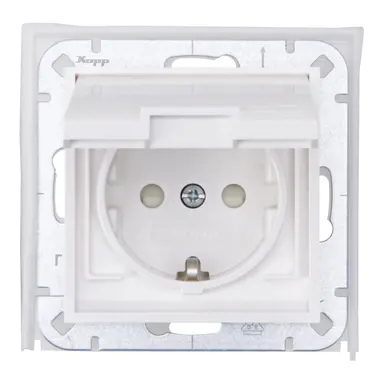 Kopp 954029009 wandcontactdoos randaarde 1-voudig IP44 HK07 Athenis helder wit glans