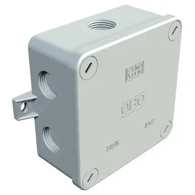 OBO 2001942 kabeldoos opbouw 94x94x45mm IP67 lichtgrijs 7 invoeren