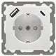 PEHA D 11.6511.02 SI USB wandcontactdoos randaarde met USB A en C Badora levend wit