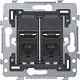 Niko 170-79262 draagring 2x RJ45 UTP CAT6 vlakke uitvoering geschikt voor PoE