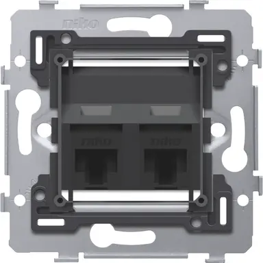 Niko 170-79362 draagring 2x RJ45 UTP CAT6 schuine uitvoering geschikt voor PoE
