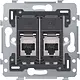 Niko 170-79267 draagring 2x RJ45 STP CAT6 vlakke uitvoering geschikt voor PoE