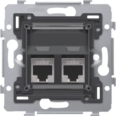 Niko 170-79367 draagring 2x RJ45 STP CAT6 schuine uitvoering geschikt voor PoE
