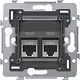 Niko 170-79367 draagring 2x RJ45 STP CAT6 schuine uitvoering geschikt voor PoE