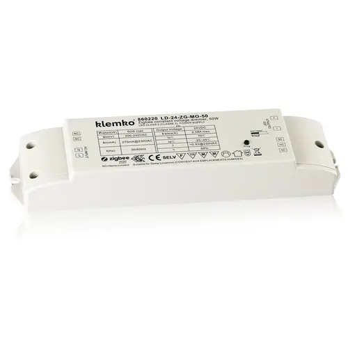 Klemko LD-24-ZG-MO-50 Lumiko 860220 LED-driver constante spanning 24V 50W Zigbee IP20