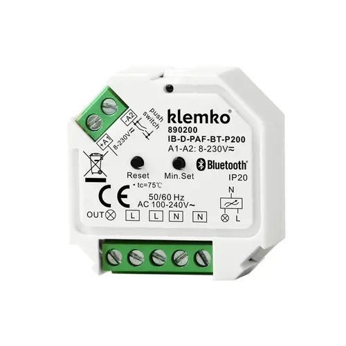 Klemko IB-D-PAF-BT-P200 Lumiko 890200 inbouw dimmer bluetooth faseaf