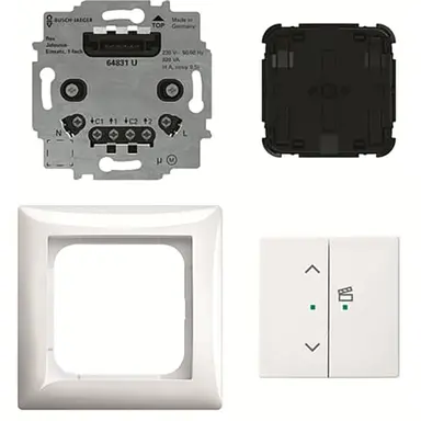 Busch-Jaeger 62731/UJ-914-WL jaloeziesokkel flex 1-voudig complete set met bedieningselement draadloos Balance SI wit glans