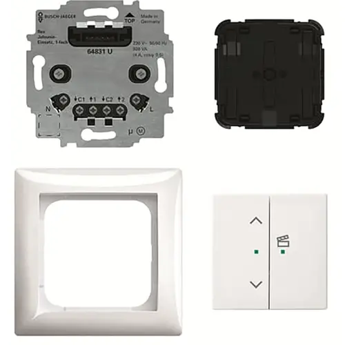 Busch-Jaeger 62731/UJ-914-WL jaloeziesokkel flex 1-voudig complete set met bedieningselement draadloos Balance SI wit glans