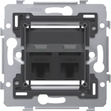 Niko 170-79372 draagring 2x RJ45 UTP CAT6A schuine uitvoering geschikt voor PoE