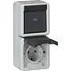 Gira 417630 combinatie schakelaar en wandcontactdoos randaarde klapdeksel verticaal opbouw IP44