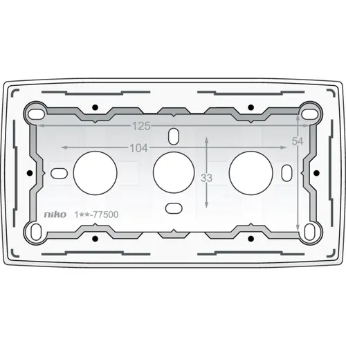 Niko 101-77500 opbouwbak 2-voudig zonder afdekraam Original white