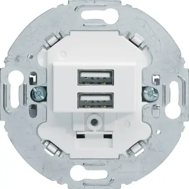Berker 260219 USB-wandcontactdoos 3A 2-voudig wit mat voor 1930 en R.Classic
