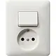 Gira 047603 combinatie schakelaar en wandcontactdoos zonder randaarde Standaard 55 wit glans