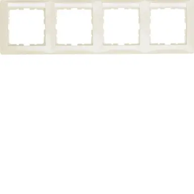 Berker 10248912 afdekraam 4-voudig horizontaal met tekstveld S.1 creme glans