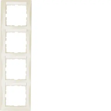 Berker 10148912 afdekraam 4-voudig verticaal met tekstveld S1 creme glans