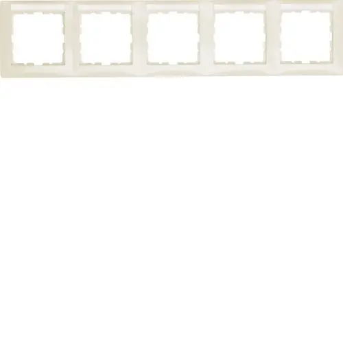 Berker 10258912 afdekraam 5-voudig horizontaal met tekstveld S.1 creme glans