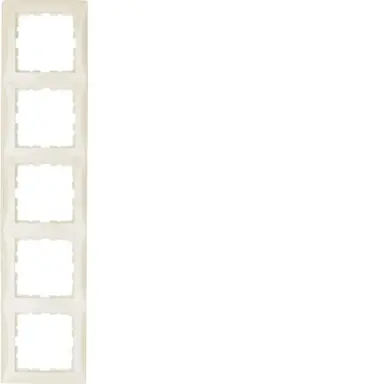 Berker 10158912 afdekraam 5-voudig verticaal met tekstveld S1 creme glans