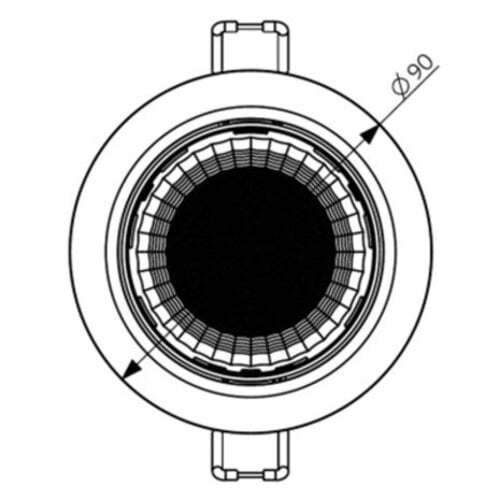 Opple 140061279 inbouwspot kantelbaar LED 8W dimbaar 3000K IP44 geborsteld alu HQ2