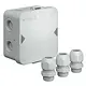 Attema AT2280 kabeldoos vierkant 95 x 95 x 45 mm incl. 3 wartels M20 voor 8-14 mm kabel IP65