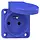 PCE 104-7B inbouw wandcontactdoos met penaarde en klapdeksel IP54 blauw