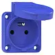 PCE 104-7B inbouw wandcontactdoos met penaarde en klapdeksel IP54 blauw
