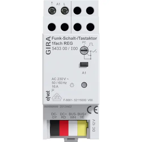 Gira 543300 draadloze schakel- of drukactor enkelvoudig eNet